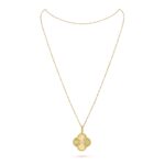 Gold-Plated Motif Pendant Long Necklace