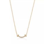 Mini Smile Pendant Necklace · 18K Gold Plated · Zirconia Accent