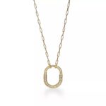 Medium Lock Pendant Necklace · 18K Gold Plated · Zirconia · 18-Inch Chain