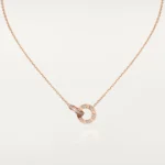 Gold-Plated Interlocking Circle CZ Necklace