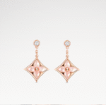 Gold-Plated Pink Mother of Pearl Flower Drop Earrings