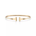 T Open Cuff Bracelet · 18K Gold Plated · Minimalist Design