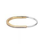 Slim Lock Bangle with Zirconia · 18K Gold Plated