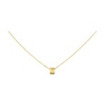 Gold-Plated Quilted Pendant Necklace
