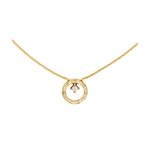 Gold-Plated CZ Circle Pendant Necklace