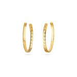 Gold-Plated Textured Hoop Earrings