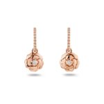 Gold-Plated CZ Floral Motif Drop Earrings