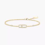 Gold-Plated CZ Geometric Chain Bracelet (18.5cm)
