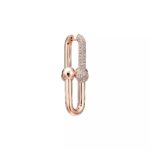 Link Earrings · Zirconia Accent · 18K Gold Plated · 1.5" Chain Design - Image 10