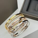 Gold-Plated CZ Double Band Bangle Bracelet - Image 10