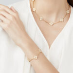 Clover Bracelet · 925 Silver · 18K Gold Plated · CZ / Malachite · 7.48” - Image 10