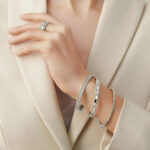 Gold-Plated CZ Beaded Bangle Bracelet - Image 10