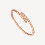 Gold Snake Bracelet with Cubic Zirconia - Image 3