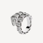 White Gold-Plated CZ Snake Ring