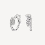 Chain Link CZ Earrings | 925 Sterling Silver, White Gold Plated