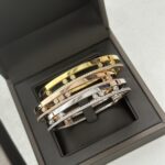 Gold-Plated CZ Double Band Bangle Bracelet - Image 13