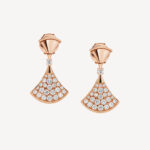 Gold Fan-Shaped CZ Earrings - Image 6