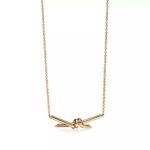 Minimalist Knot Pendant Necklace · 18K Gold Plated · Adjustable Chain - Image 2