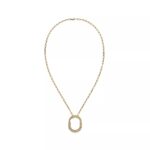 Medium Lock Pendant Necklace · 18K Gold Plated · Zirconia · 18-Inch Chain - Image 2