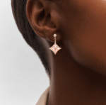 Gold-Plated Pink Mother of Pearl Flower Drop Earrings - Image 2