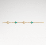 Gold-Plated Amazonite Floral Motif Bracelet - Image 2