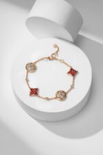 Gold-Plated Amazonite Floral Motif Bracelet - Image 6