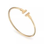 T Open Cuff Bracelet · 18K Gold Plated · Minimalist Design - Image 2