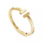 Square T Open Bangle · 18K Gold Plated · Medium Size - Image 2