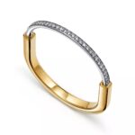 Lock Bracelet with Zirconia · 18K Gold Plated · Medium Size - Image 2