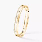 Gold-Plated CZ Double Band Bangle Bracelet - Image 2