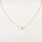 Gold-Plated Interlocking Double Ring Necklace - Image 2