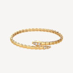 Gold Snake Bracelet with Cubic Zirconia - Image 2