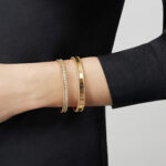 Gold-Plated CZ Beaded Bangle Bracelet - Image 2