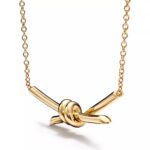 Minimalist Knot Pendant Necklace · 18K Gold Plated · Adjustable Chain - Image 3