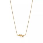 Small Knot Pendant Necklace · 18K Gold Plated · Zirconia · Adjustable Chain - Image 3