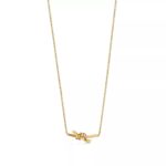 Minimalist Knot Pendant Necklace · 18K Gold Plated · Adjustable Chain - Image 3