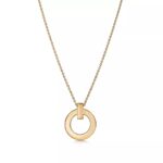 Small Circle Pendant Necklace · 18K Gold Plated · Adjustable Chain - Image 3