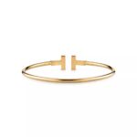 T Open Cuff Bracelet · 18K Gold Plated · Minimalist Design - Image 3