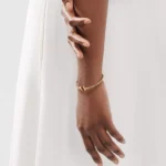 Gold-Plated T-Bar CZ Open Bangle - Image 3