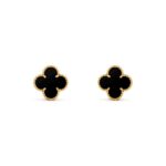 Clover Leaf Earrings · 925 Silver · 18K Gold Platedachite - Image 3