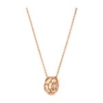 Rose Gold–Plated CZ Floral Motif Pendant Necklace - Image 3