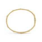 Gold-Plated CZ Floral Motif Bangle Bracelet (6.69") - Image 3