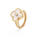 Gold-Plated Floral Motif Ring – 925 Silver
