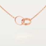 Gold-Plated Interlocking Double Ring Necklace - Image 3
