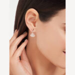 Gold Fan-Shaped CZ Earrings - Image 8