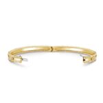 Gold-Plated CZ Floral Motif Bangle Bracelet (6.69") - Image 4