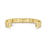 Gold-Plated CZ Beaded Motif Bangle Bracelet (6.3") - Image 4