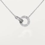 Gold-Plated Interlocking Circle CZ Necklace - Image 4