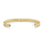 Gold-Plated CZ Beaded Bangle Bracelet - Image 4