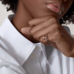 Double Ring Nail Open Ring · 18K Gold Plated · CZ · V Gold - Image 5